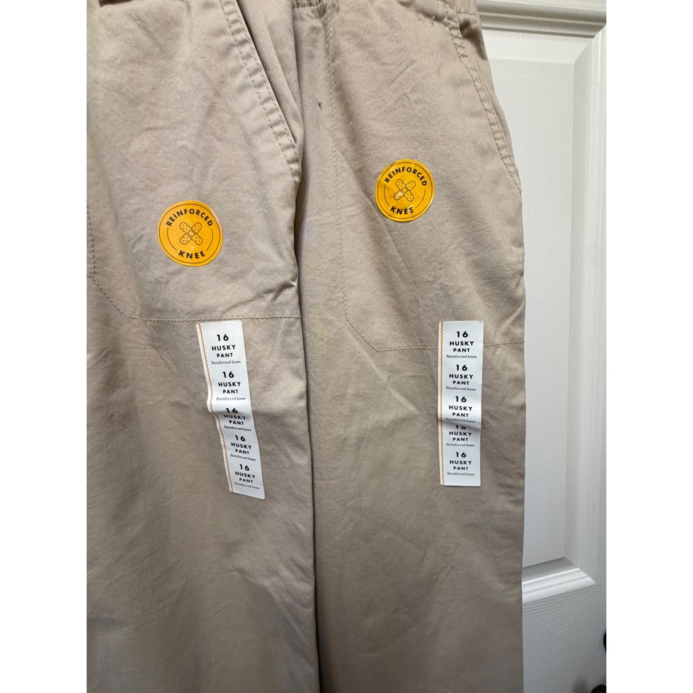 Cat & Jack Boys 16 Husky Straight Fit Reinforced Knee Khaki Chino Pants Lot of 2